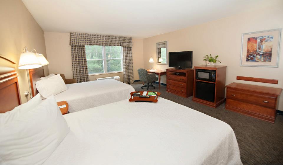 Double queen room with indoor water park access plus free hot breakfast Hampton Inn North Conway, New Hampshire