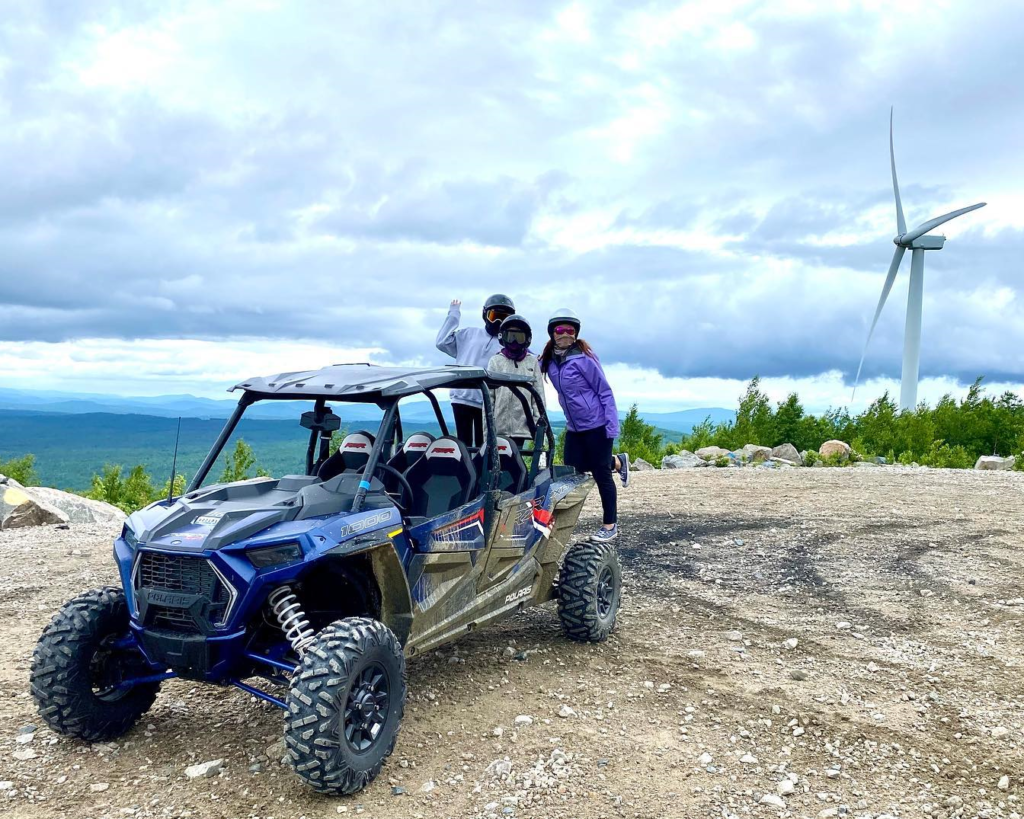 family at windmill on ATV rental in the White Mountains