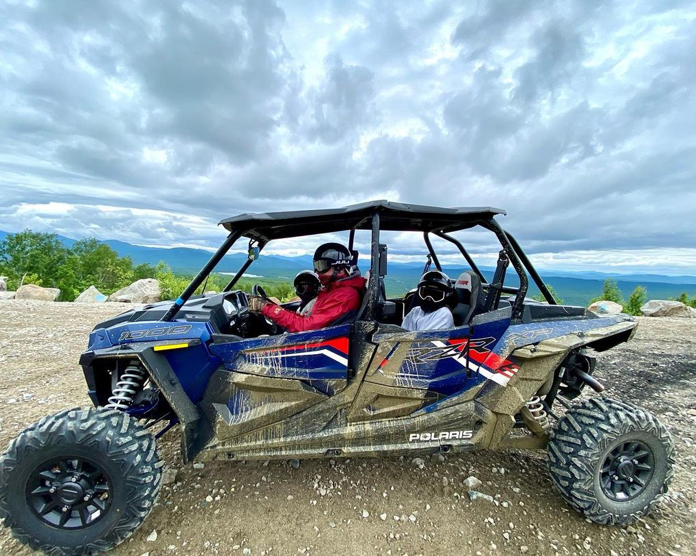 ATV rental on the trail with skyline views of the White Mountains, New Hampshire